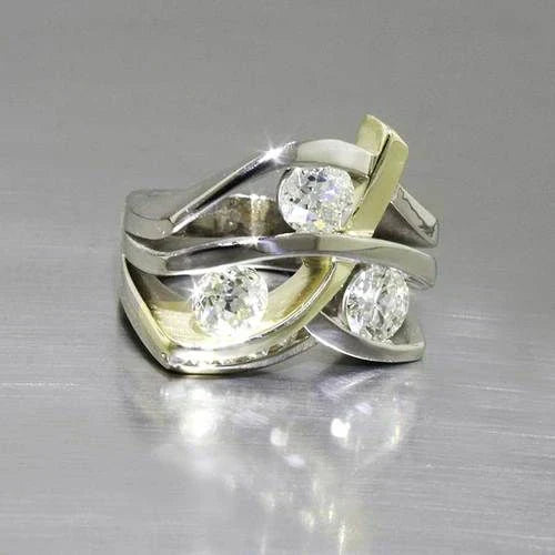 Bague vintage à brillants en or