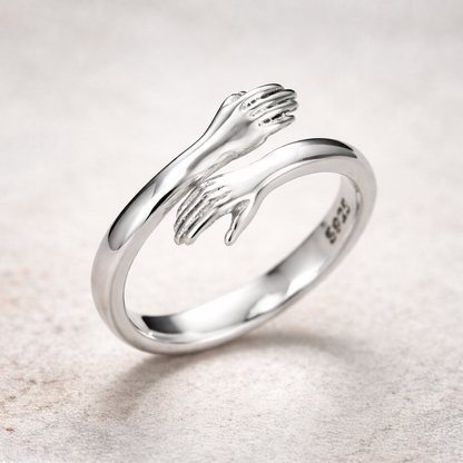 Bague ajustable en style étreinte en argent