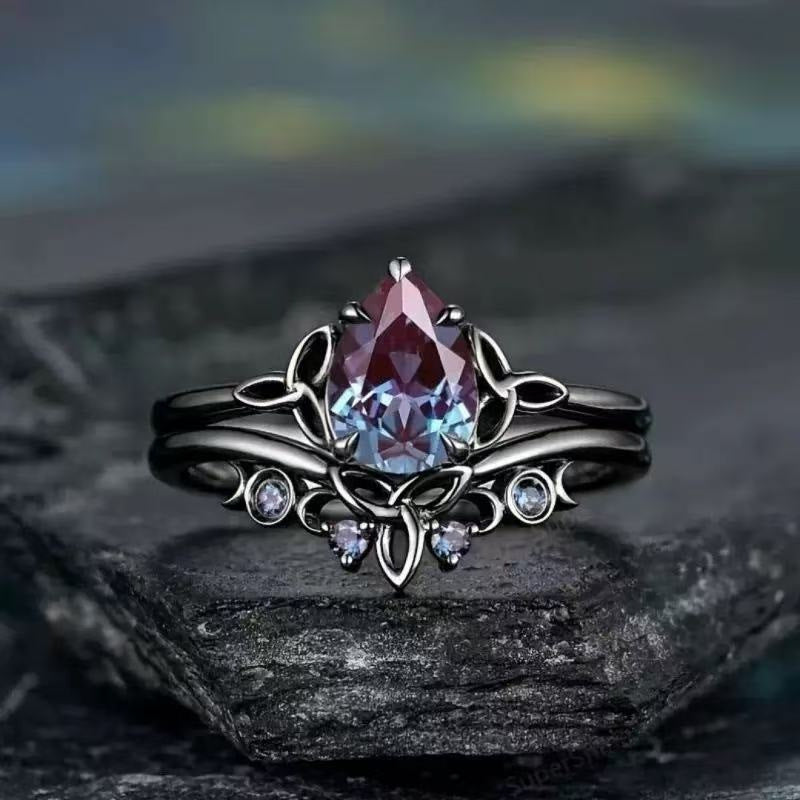 Bague avec améthyste en or blanc