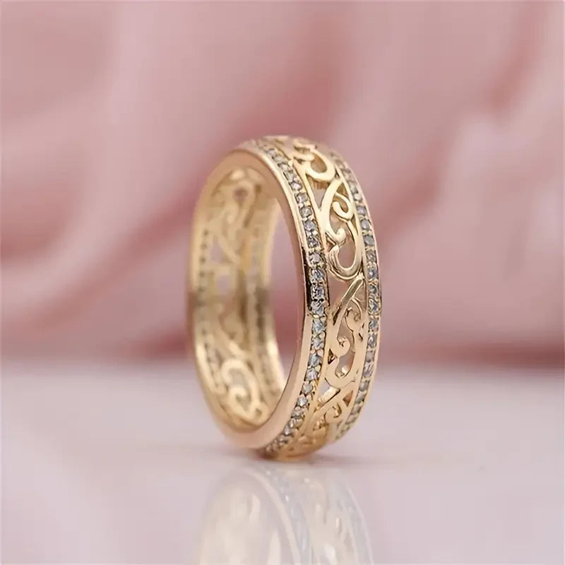 Bague creuse brillante en or