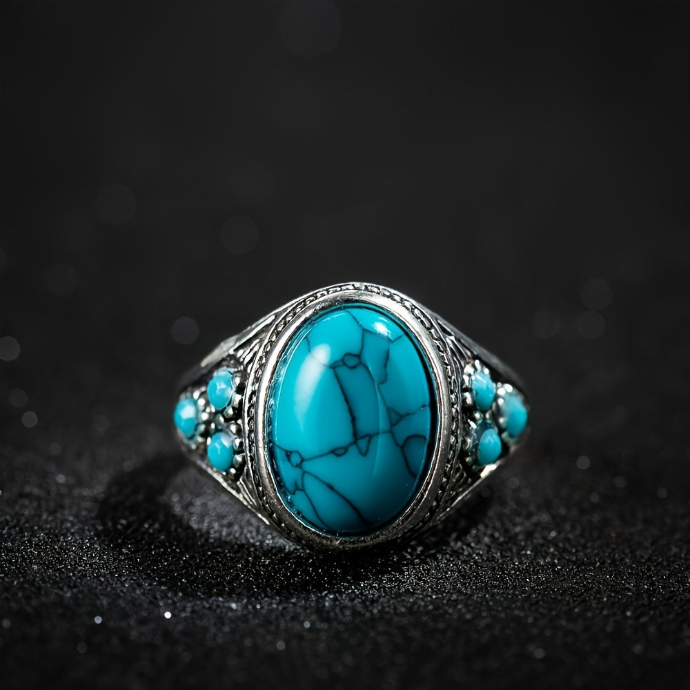 Bague en pierre bleue Nomade en or blanc