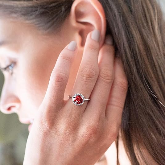 Bague en rubis promesse éclat cramoisi en or blanc