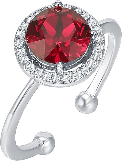 Bague en rubis promesse éclat cramoisi en or blanc
