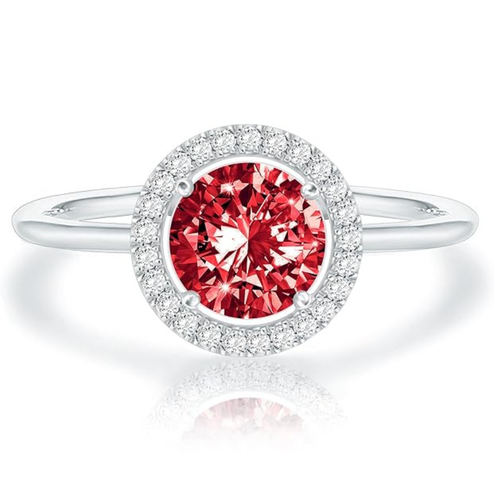 Bague en rubis promesse éclat cramoisi en or blanc