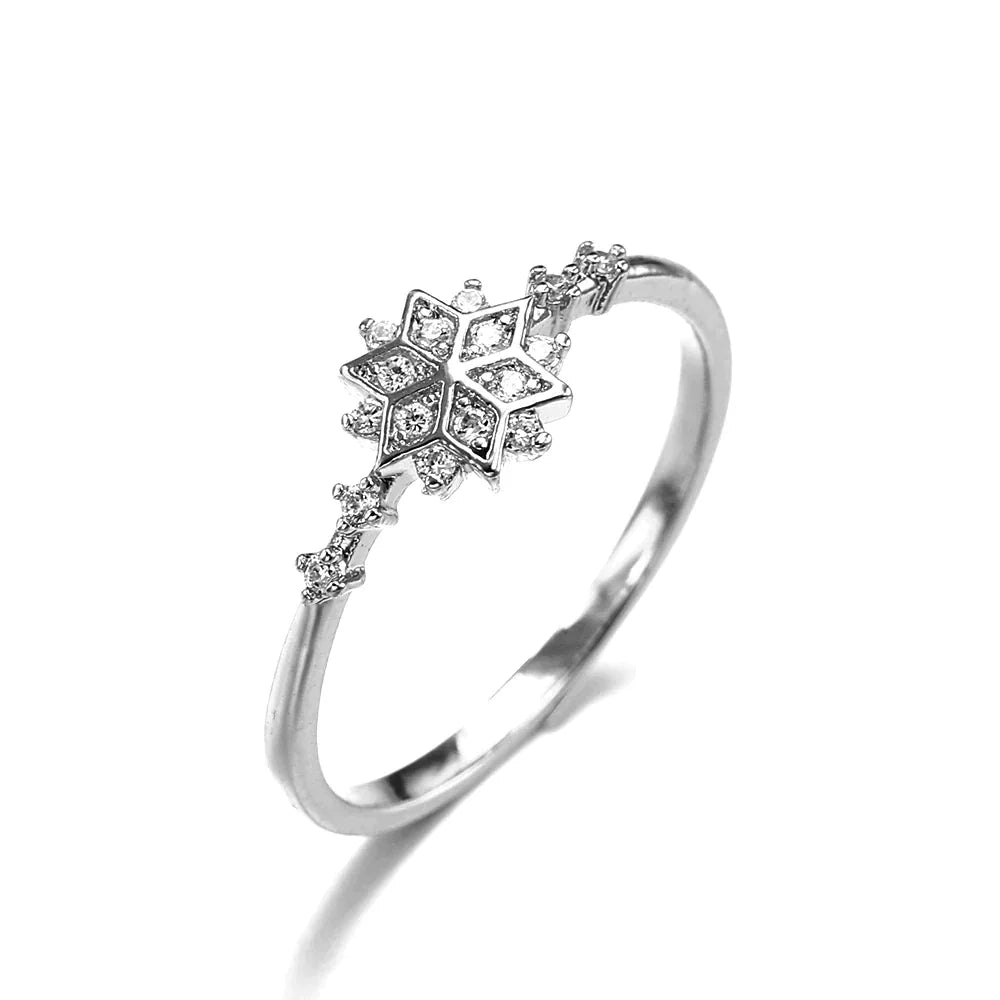 Bague flocon de neige en or blanc