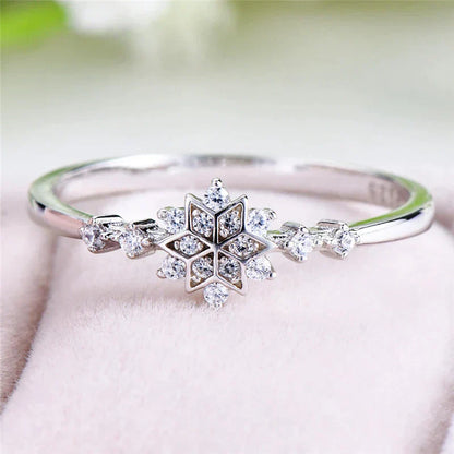 Bague flocon de neige en argent