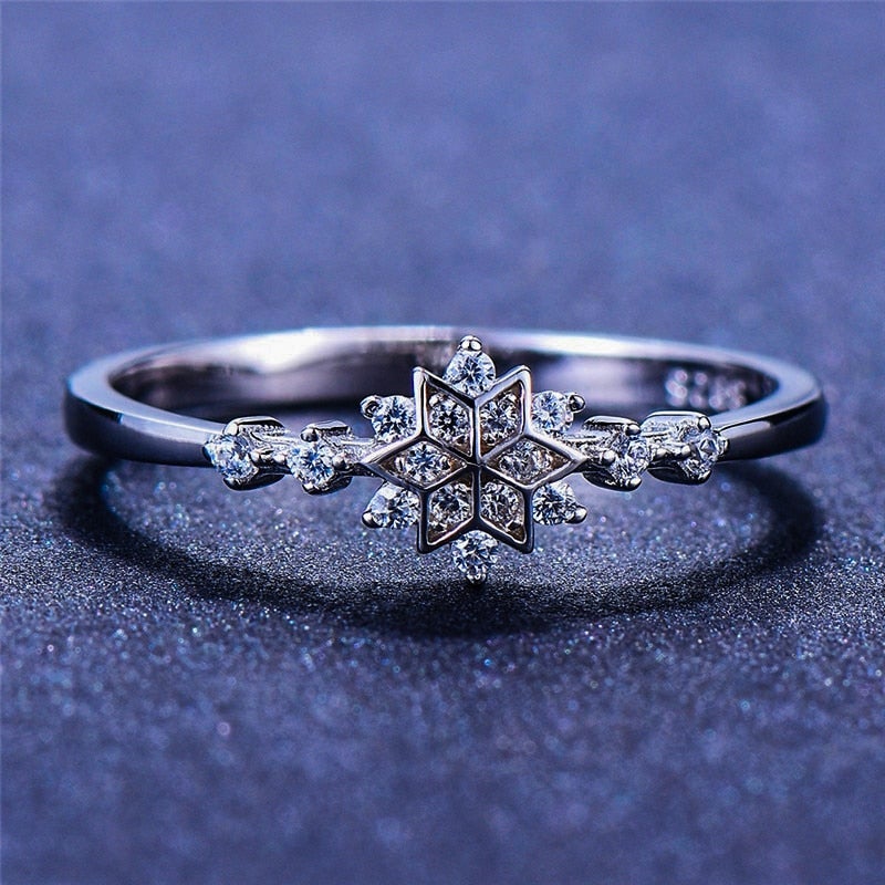 Bague flocon de neige en or blanc