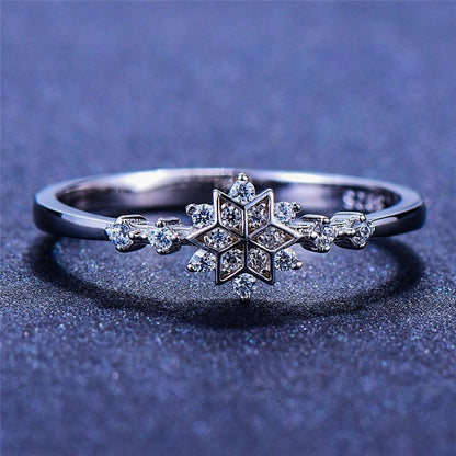 Bague flocon de neige en argent