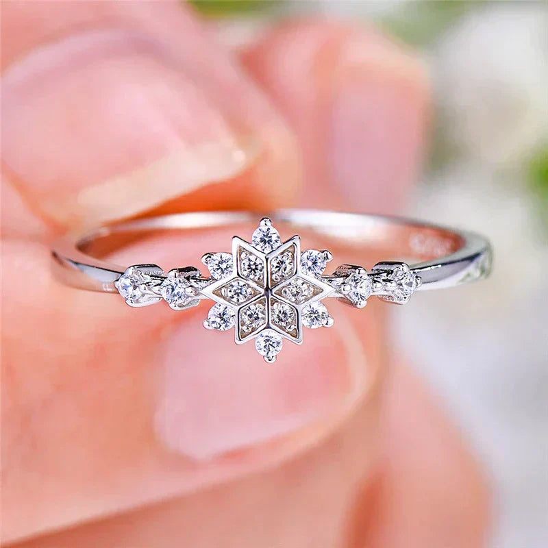 Bague flocon de neige en or blanc