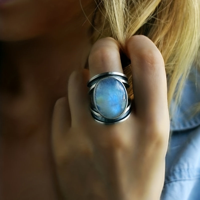 Bague magique en pierre de lune en or