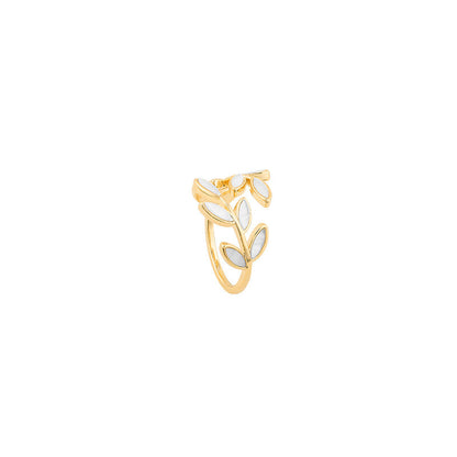 Bague réglable avec Opale Blanche en Or