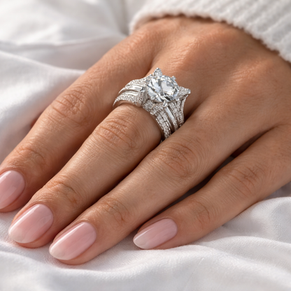 Bague rétro avec zirconia