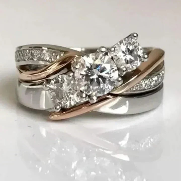 Bague rétro à brillants en or
