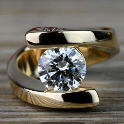 Bague rétro en spirale à brillants en or