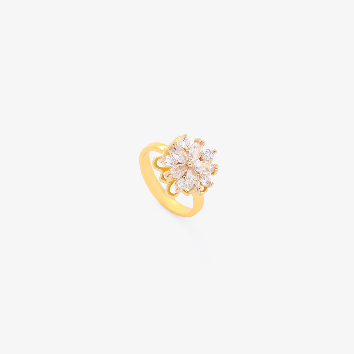 Bague tournante Flora accent en or