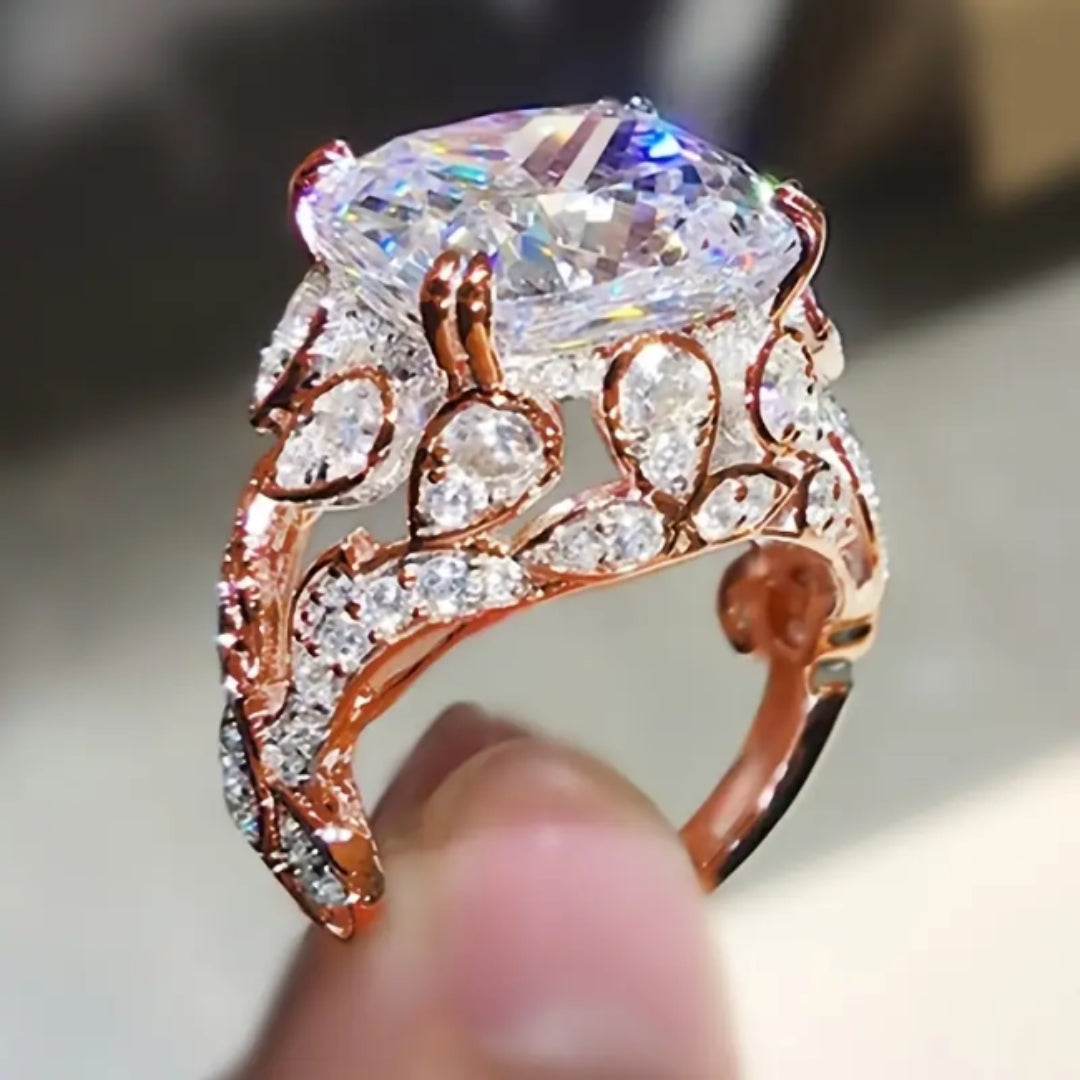 Bague vintage avec verre en or