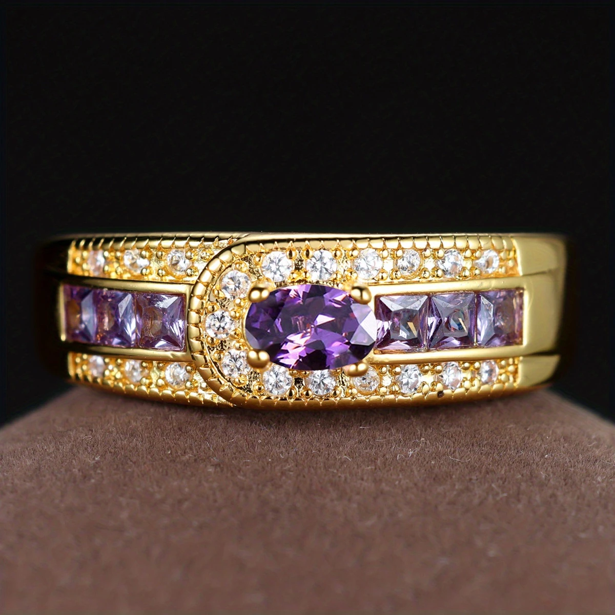 Bague vintage à brillants roses en or