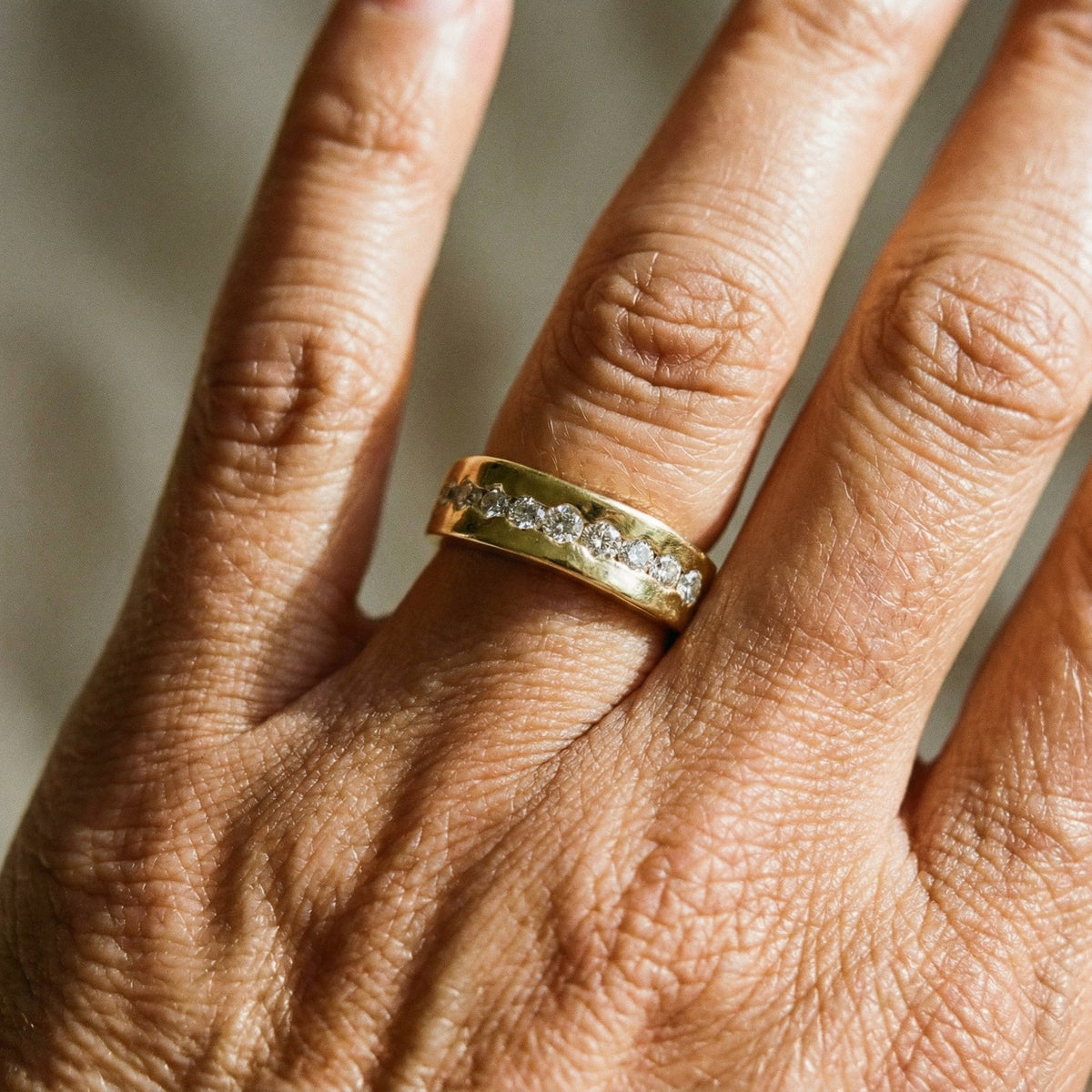 Bague vintage à brillants en or