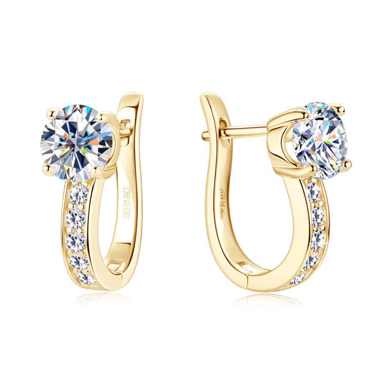 Boucles d'oreilles huggie en or blanc