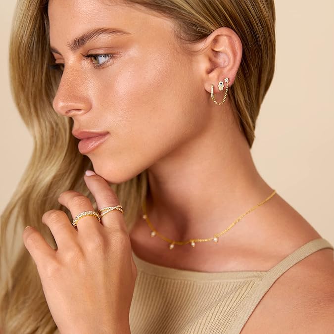 Boucles d'oreilles Adèle en chaîne en or