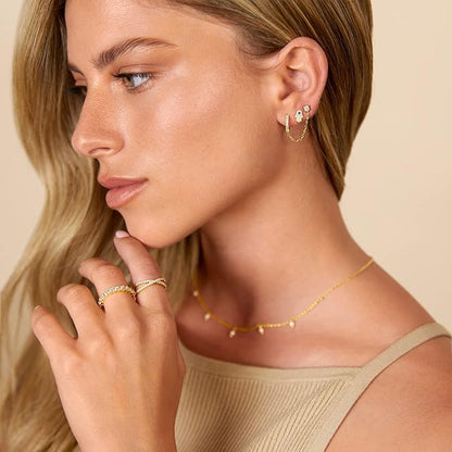 Boucles d'oreilles Adèle en chaîne | Or