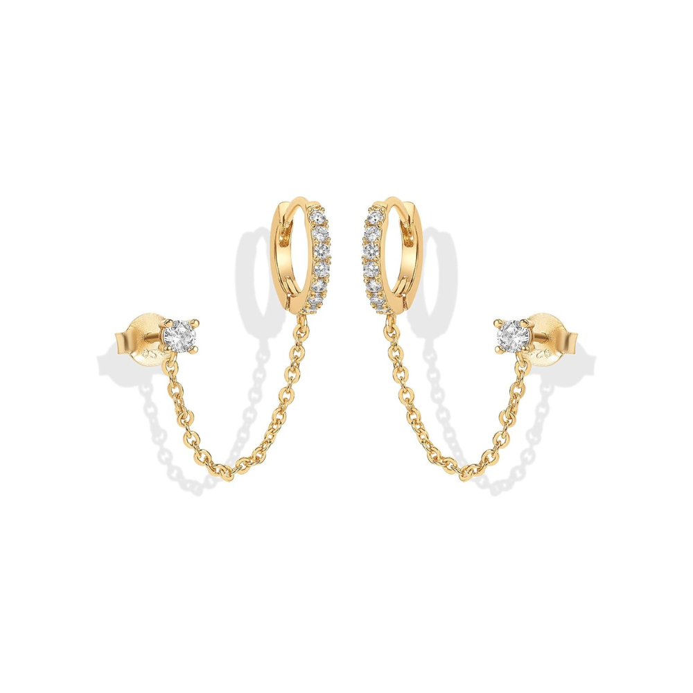 Boucles d'oreilles Adèle en chaîne en or