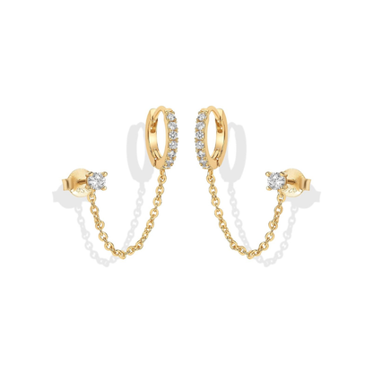 Boucles d'oreilles Adèle en chaîne | Or