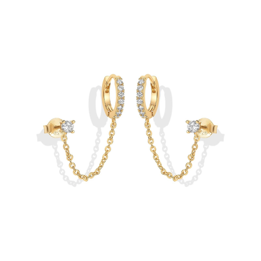 Boucles d'oreilles Adèle en chaîne | Or