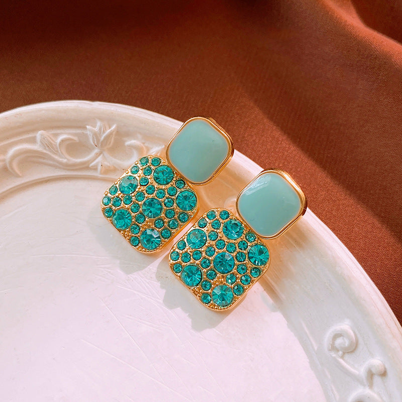 Boucles d'oreilles blanche Selvage en or