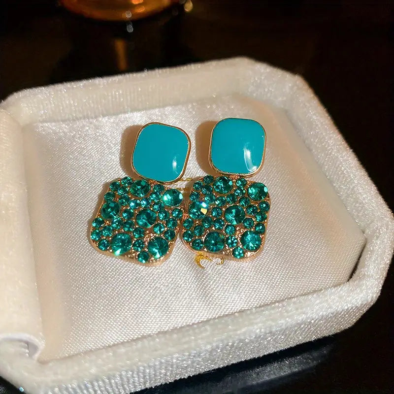 Boucles d'oreilles blanche Selvage en or