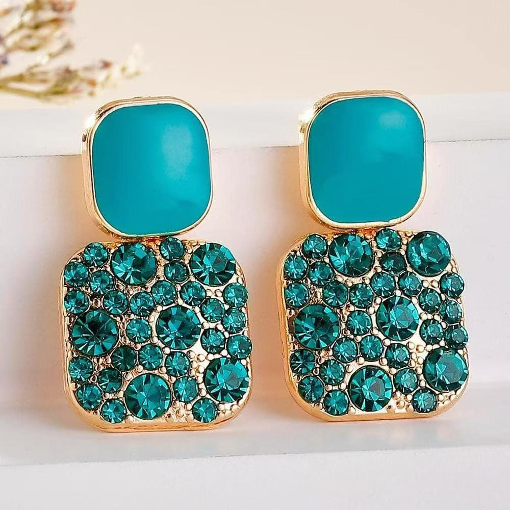 Boucles d'oreilles blanche Selvage en or