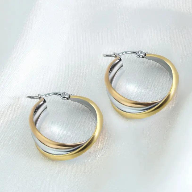 Boucles d'oreilles bohèmes et or en or blanc