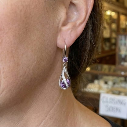 Boucles d'oreilles Calithra Torsade Lumineuse | Or blanc