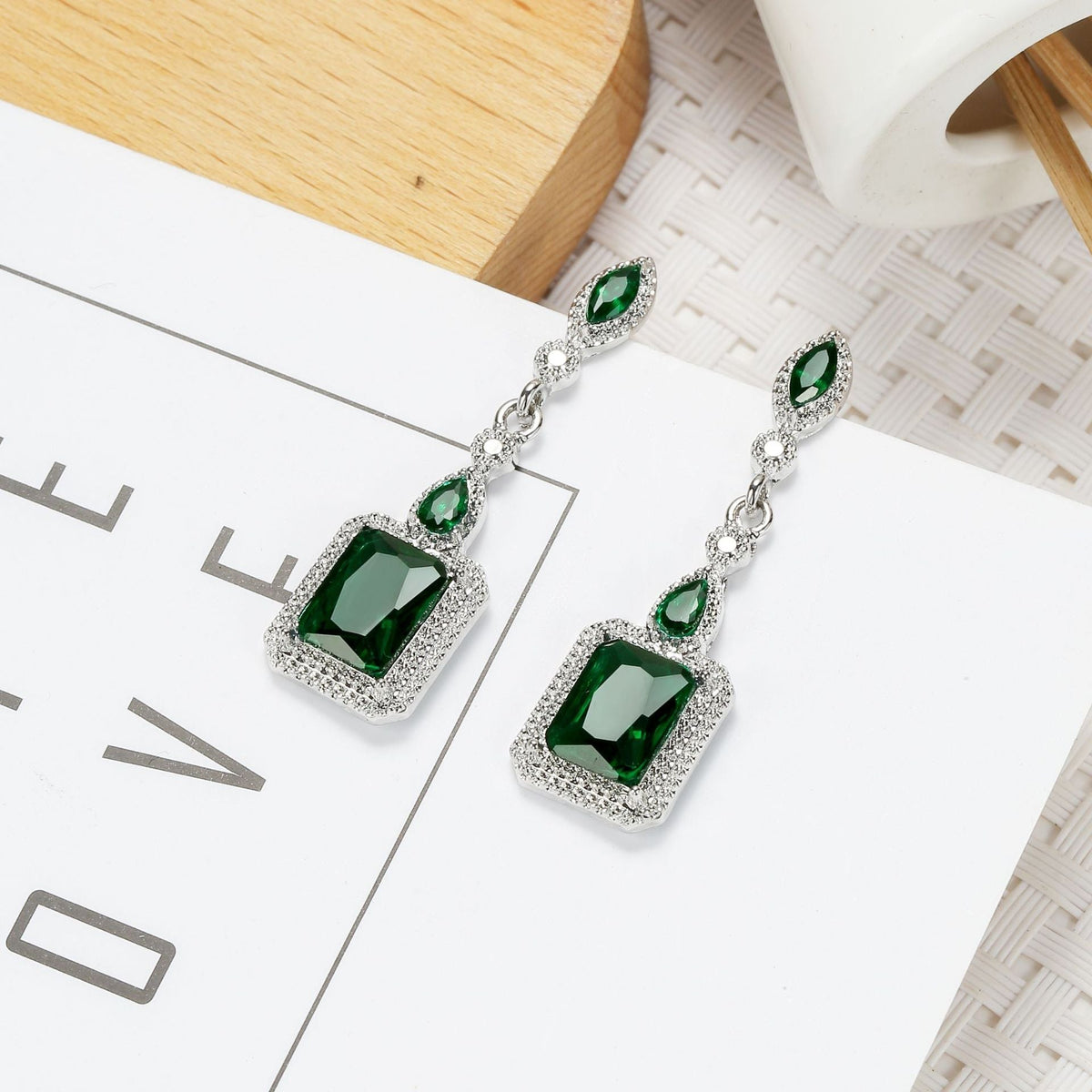 Boucles d'oreilles Clarion Verdance en or blanc