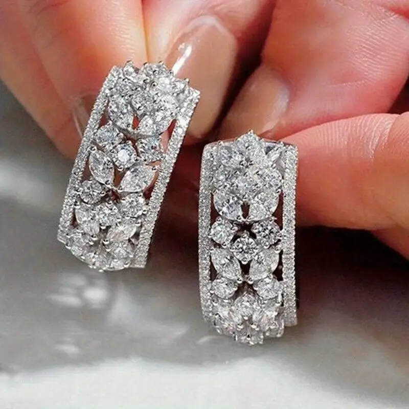 Boucles d'oreilles éclat en or blanc