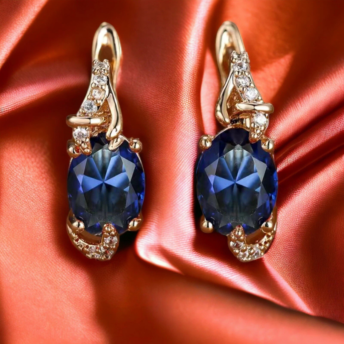 Boucles d'oreilles goutte de Minuit Royale en or