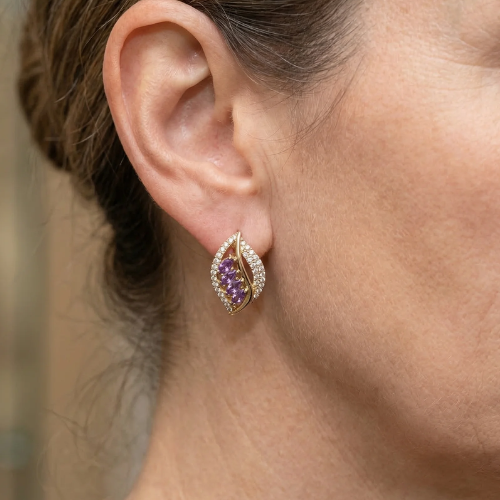Boucles d'oreilles Isaline Lilavere en or rose