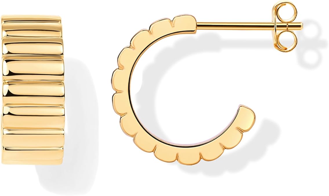 Boucles d'oreilles ligne classique en or