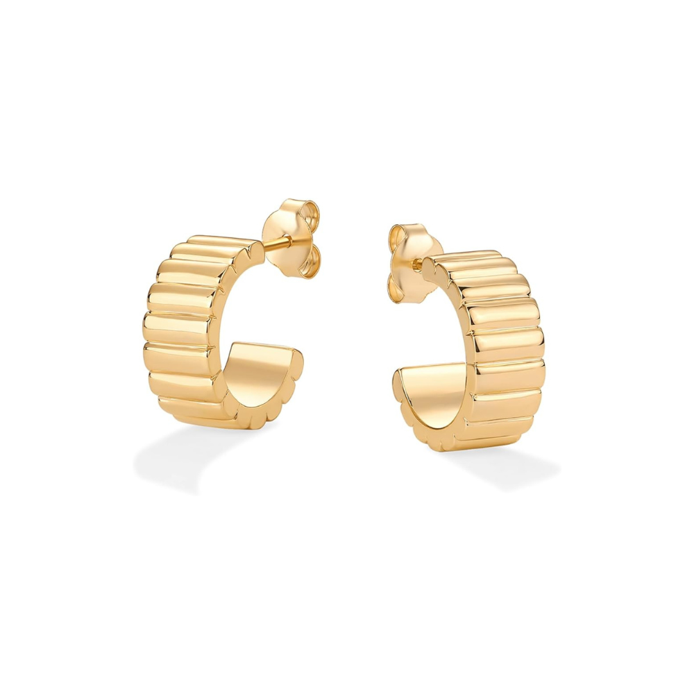 Boucles d'oreilles ligne classique en or