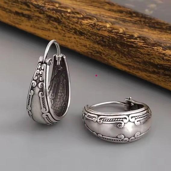 Boucles d'oreilles Mandala Vintage en Argent