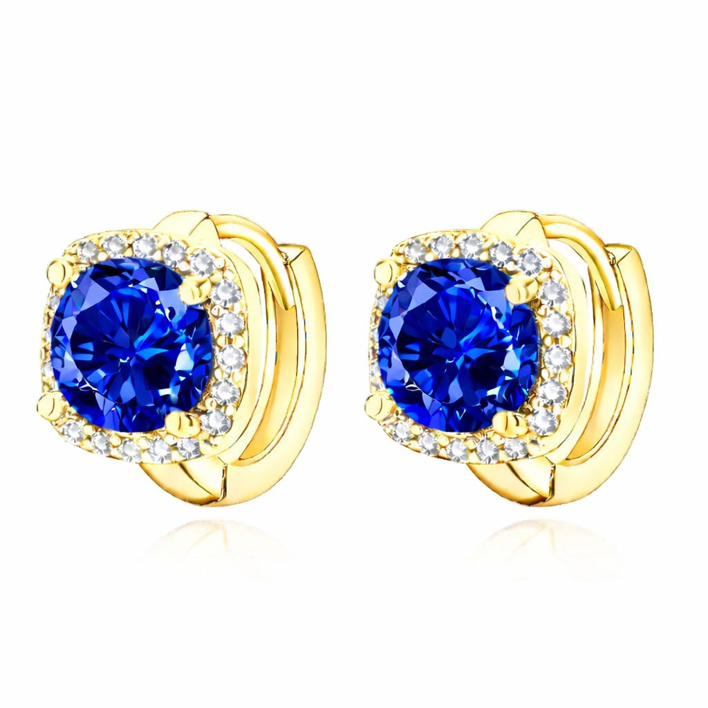 Boucles d'oreilles Nadine saphir en or