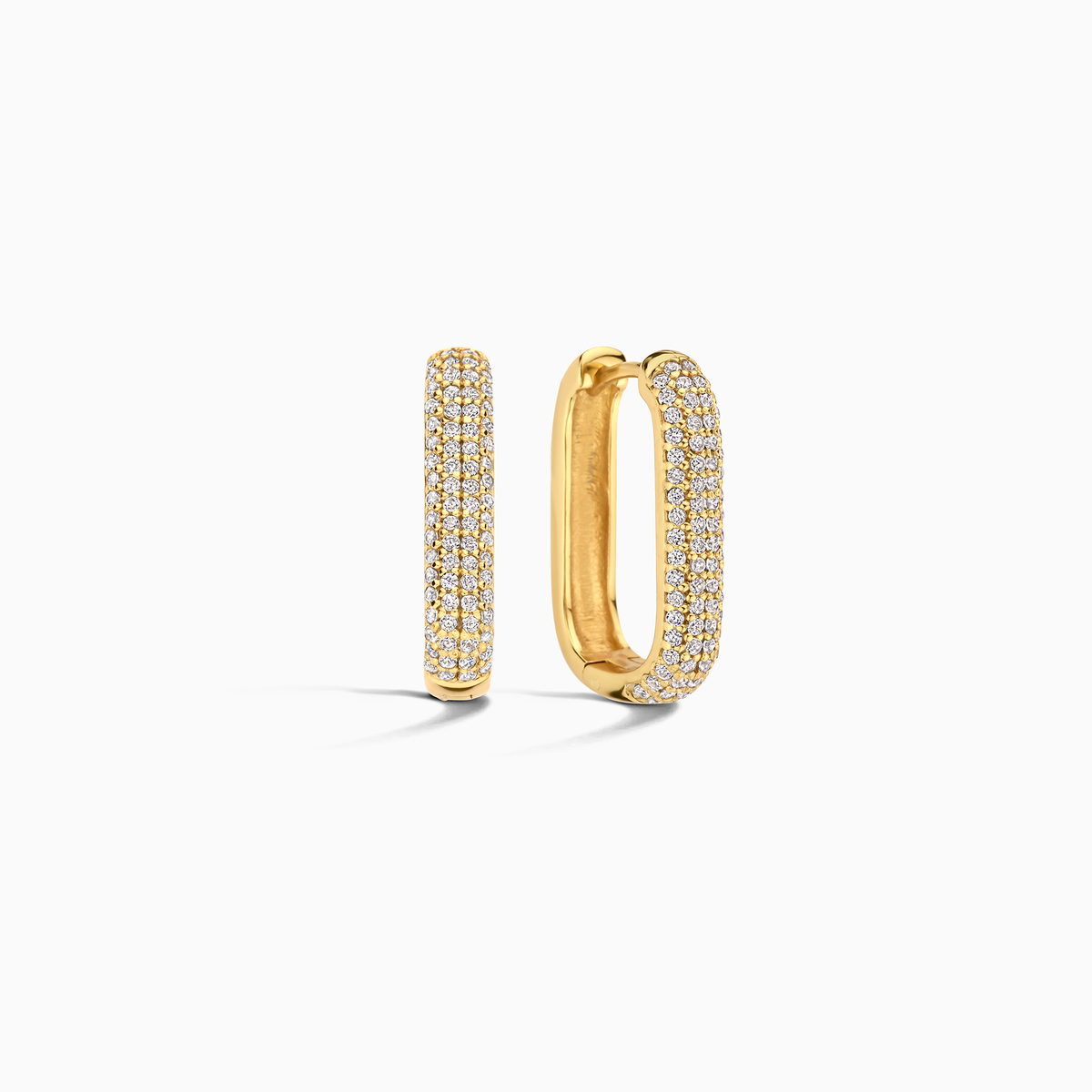 Boucles d'oreilles pavées signature en or