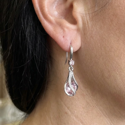 Boucles d'oreilles Rosalith torsade lumineuse en or blanc