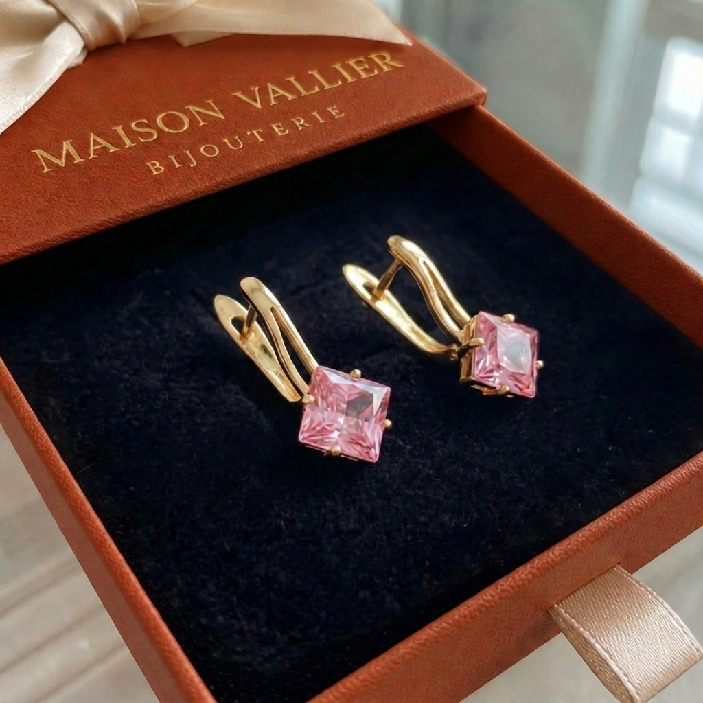 Boucles d'oreilles Rosaluxe couronne lumineuse en or rose