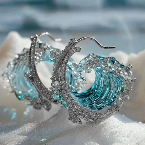 Boucles d'oreilles Serments de l'océan en or