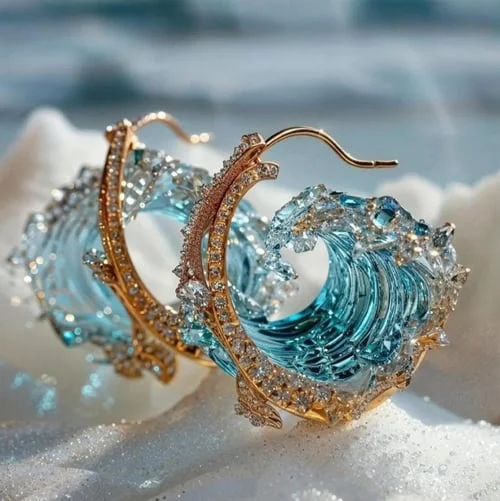 Boucles d'oreilles Serments de l'océan en or