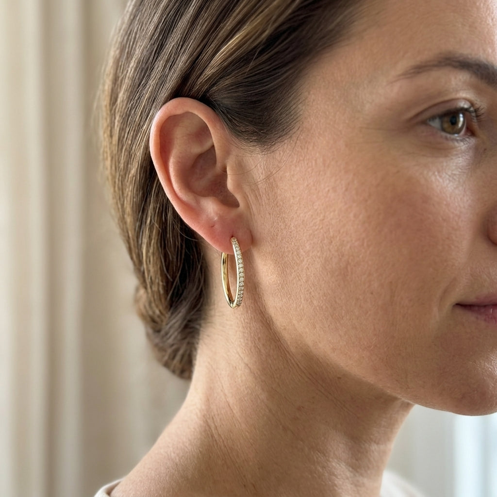Boucles d'oreilles Sorel pavé en or