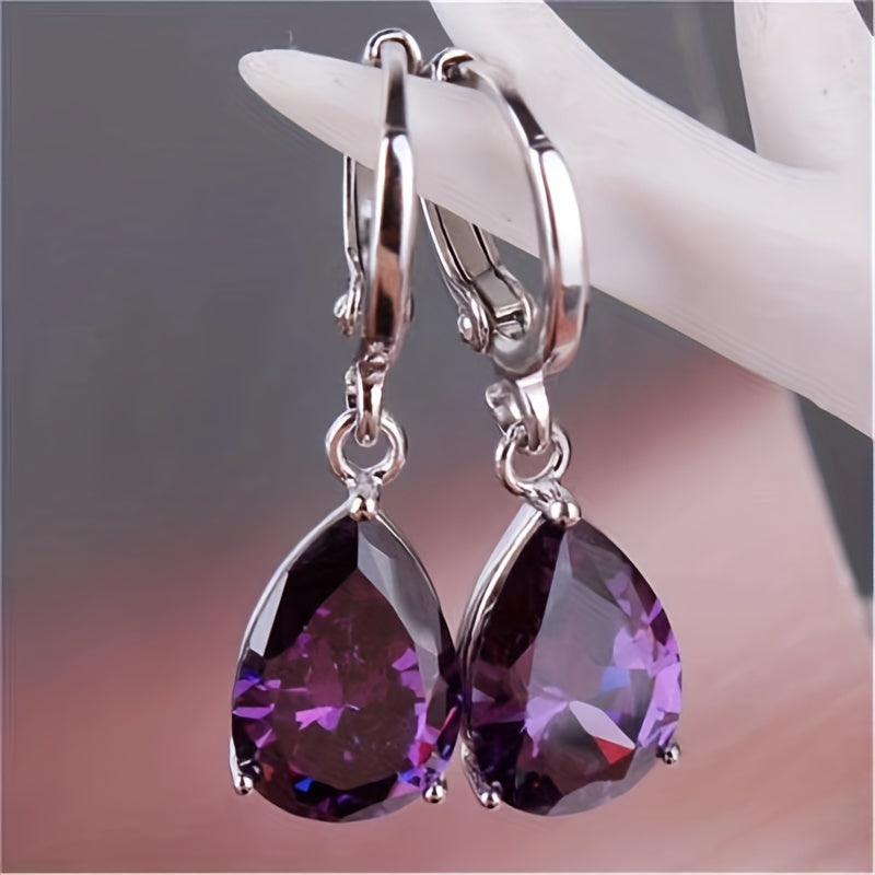 Boucles d'oreilles Tania améthyste en or
