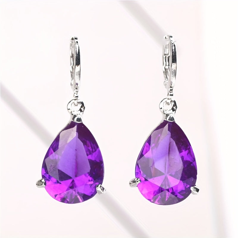 Boucles d'oreilles Tania améthyste en or