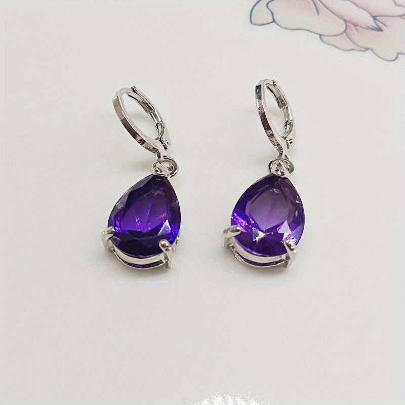 Boucles d'oreilles Tania améthyste en or
